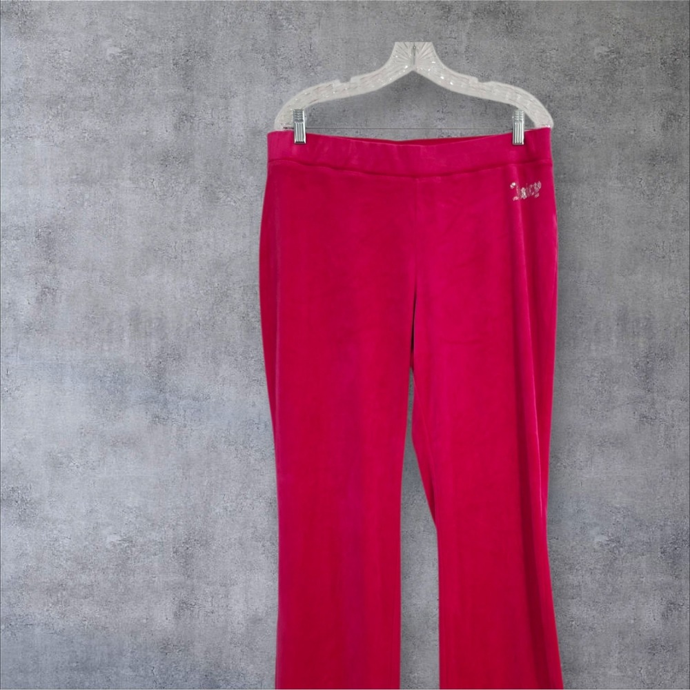 Juicy Couture Classic Velour Mid Rise Pants Women's Large PINK